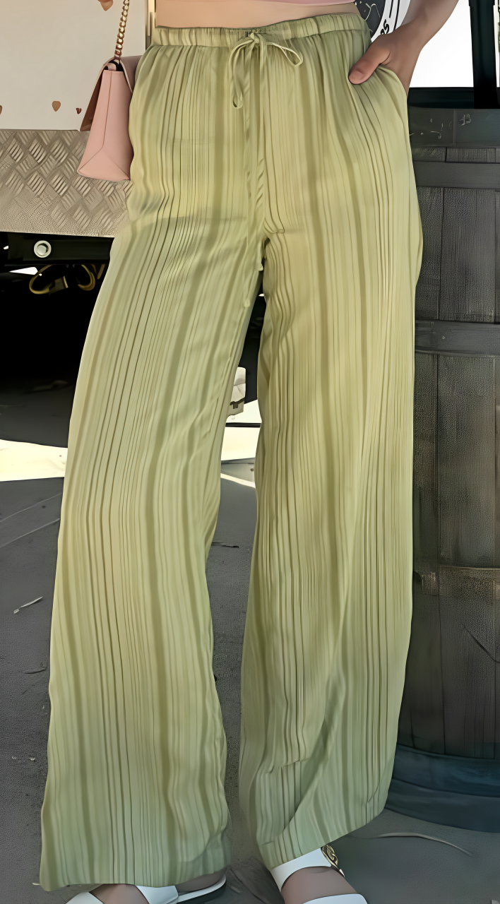 Lily - Green Wide-Leg Trousers