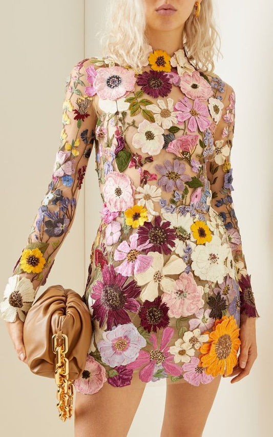 Dolores - Three-dimensional Floral Dress