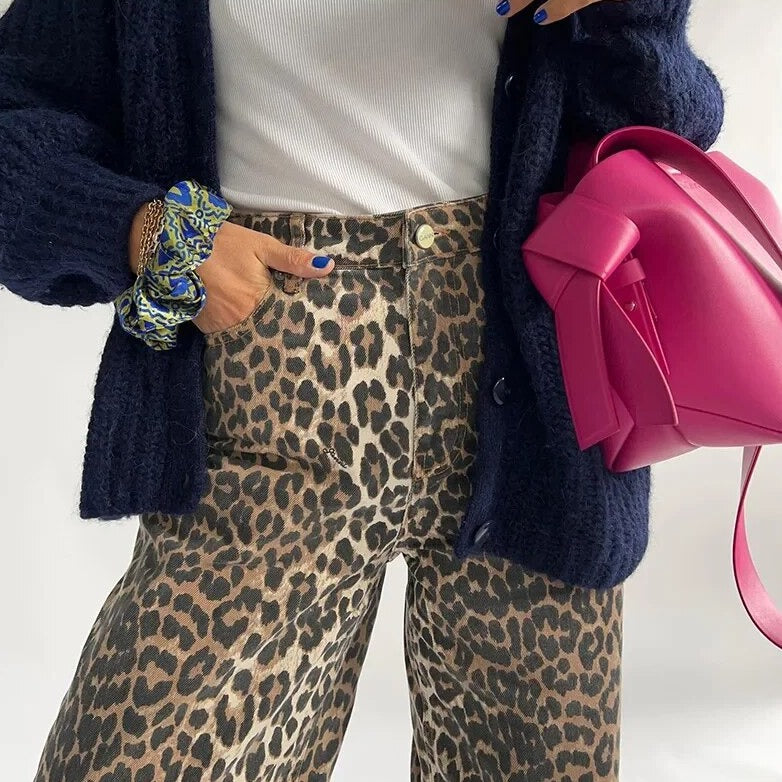 Chandra - Vintage Leopard Print Jeans