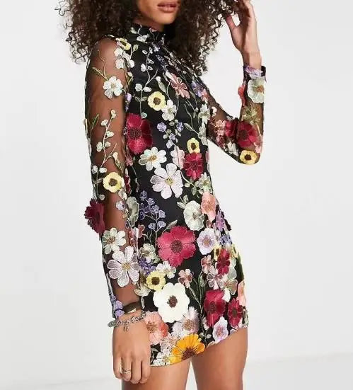 Dolores - Three-dimensional Floral Dress